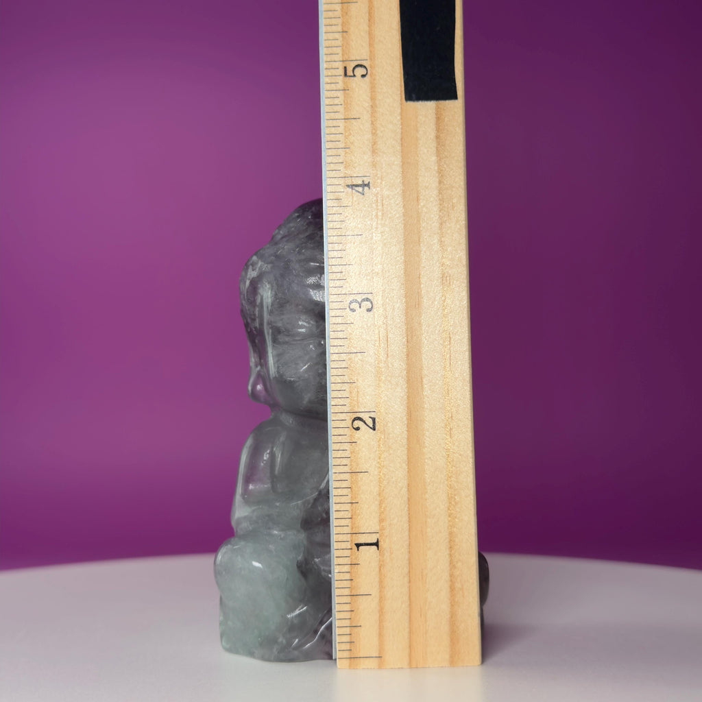 Purple Fluorite Baby Buddha Carving – 525g