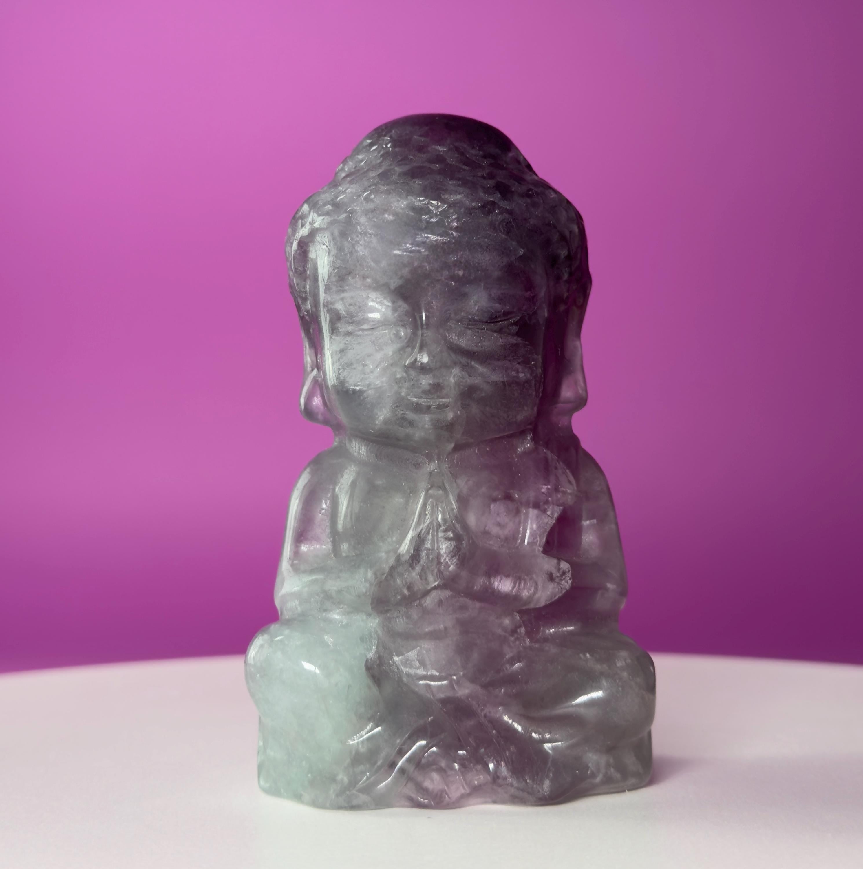 Purple Fluorite Baby Buddha Carving – 525g