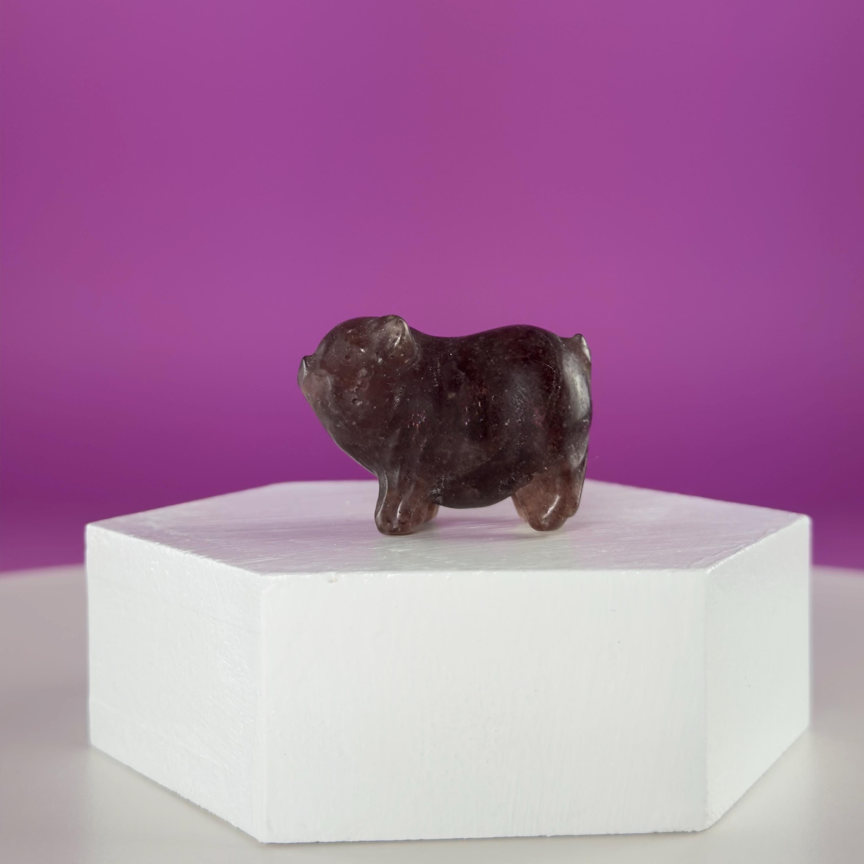 Mini Crystal Pig Carving – Gemstone Animal Figurine