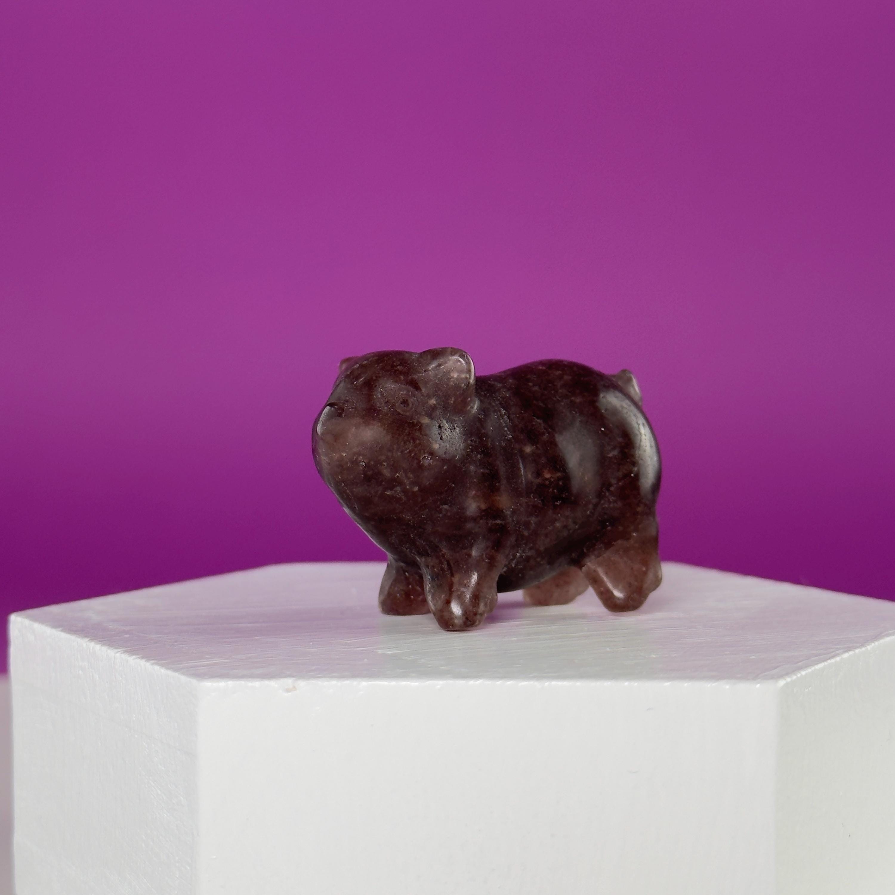 Mini Crystal Pig Carving – Gemstone Animal Figurine