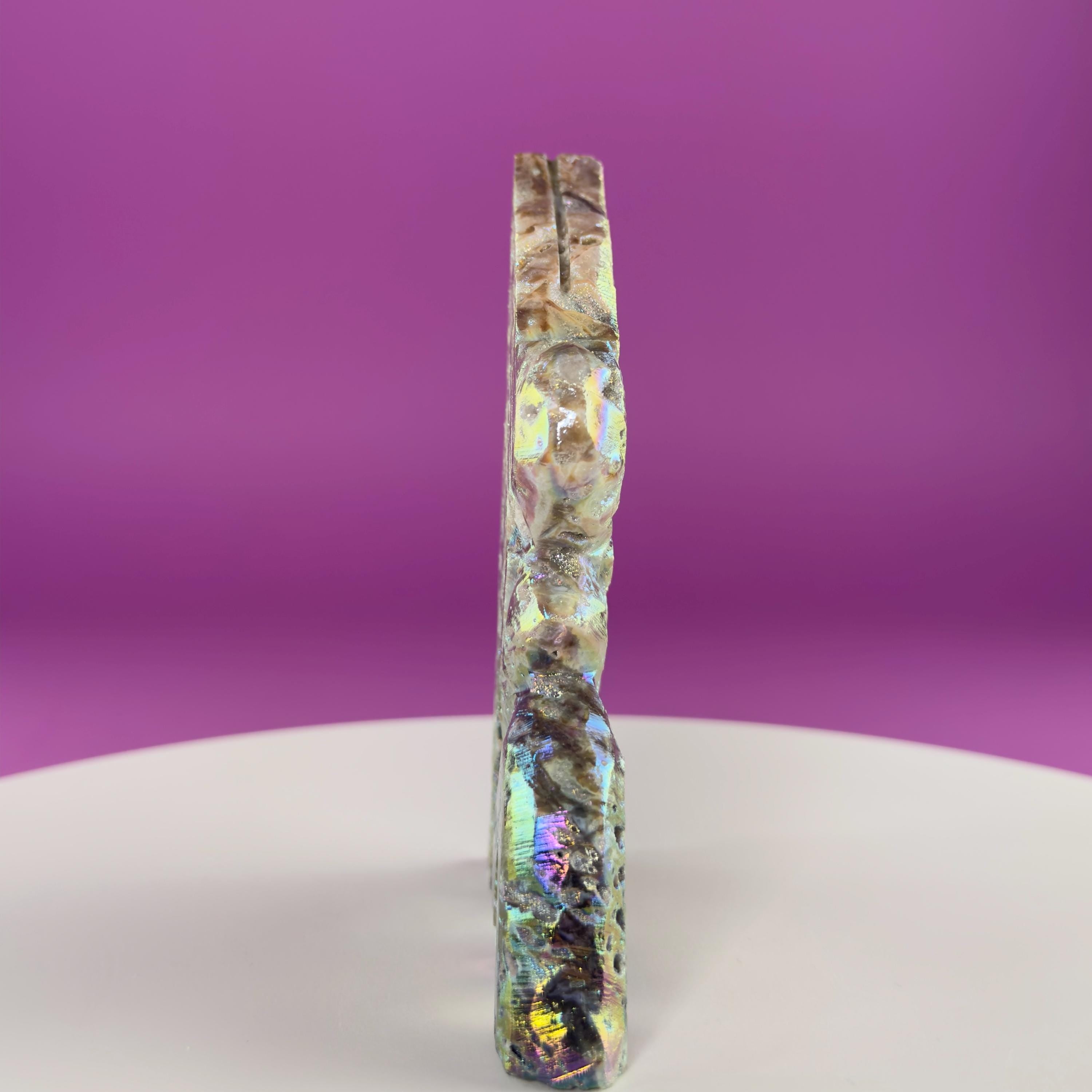 Aura Sphalerite Fairy Carving – Iridescent Crystal Figurine