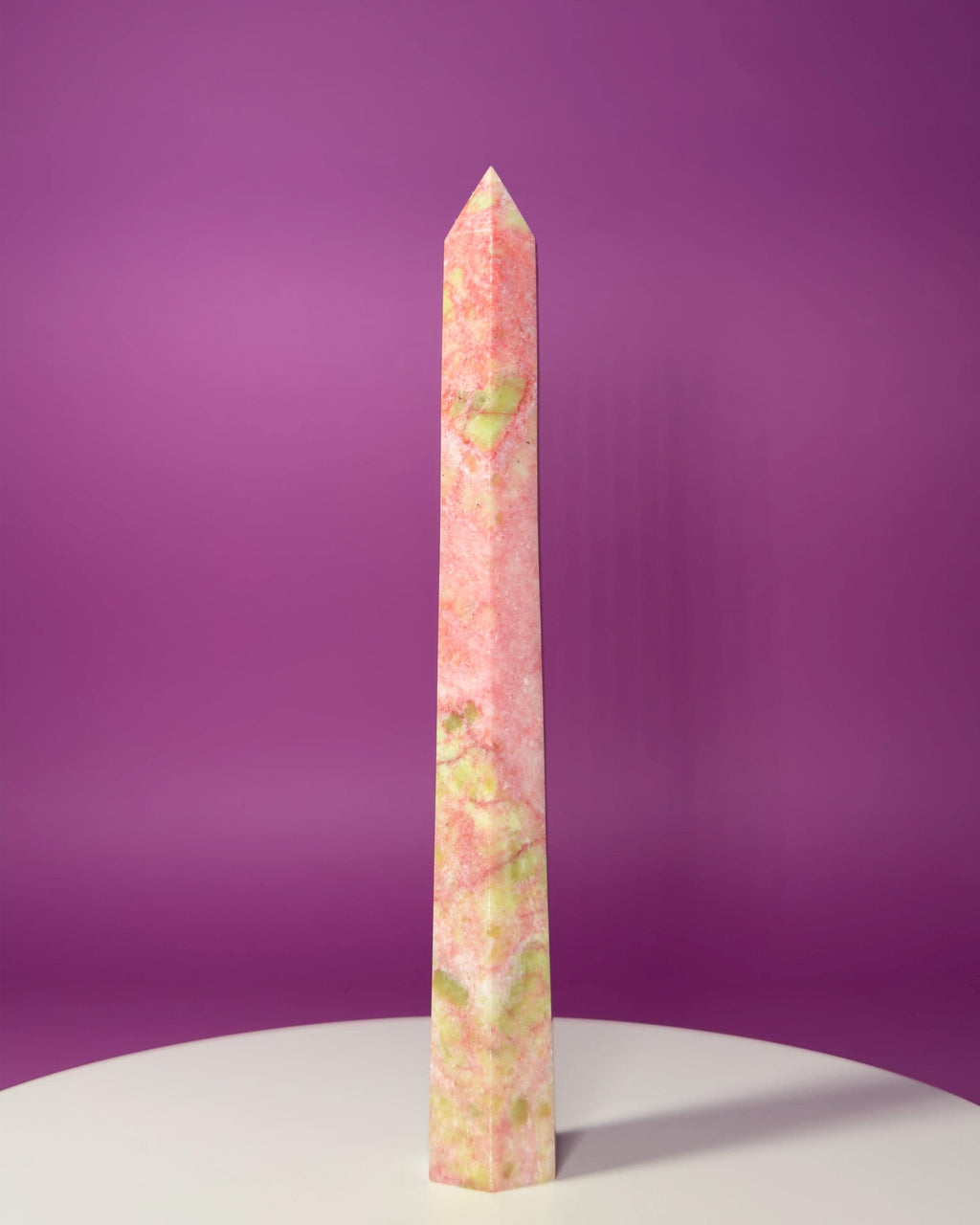 Thulite Tower 524g – Rare Pink Heart Energy Crystal Tower