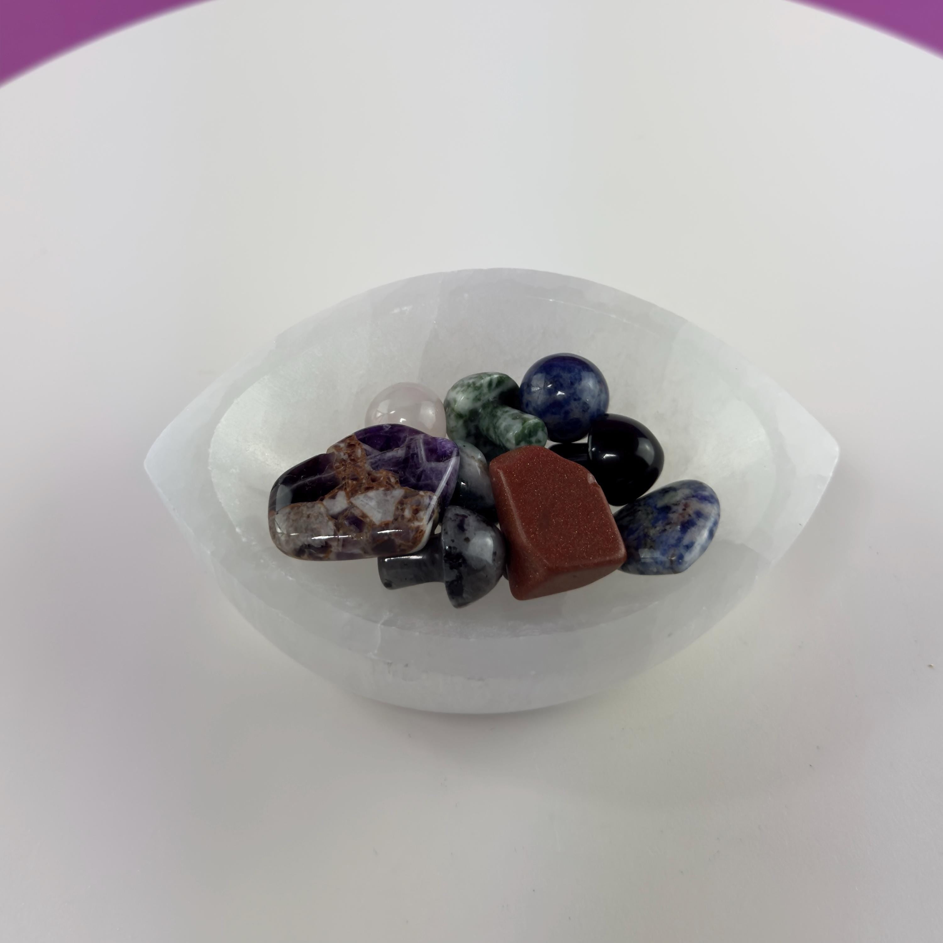 Selenite Tear Shaped Charging Bowl – Crystal Cleansing Dish 270g