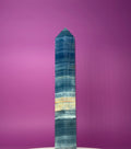 Blue Onyx (Aquatine Calcite) Tower – 910g Banded Blue Crystal Tower