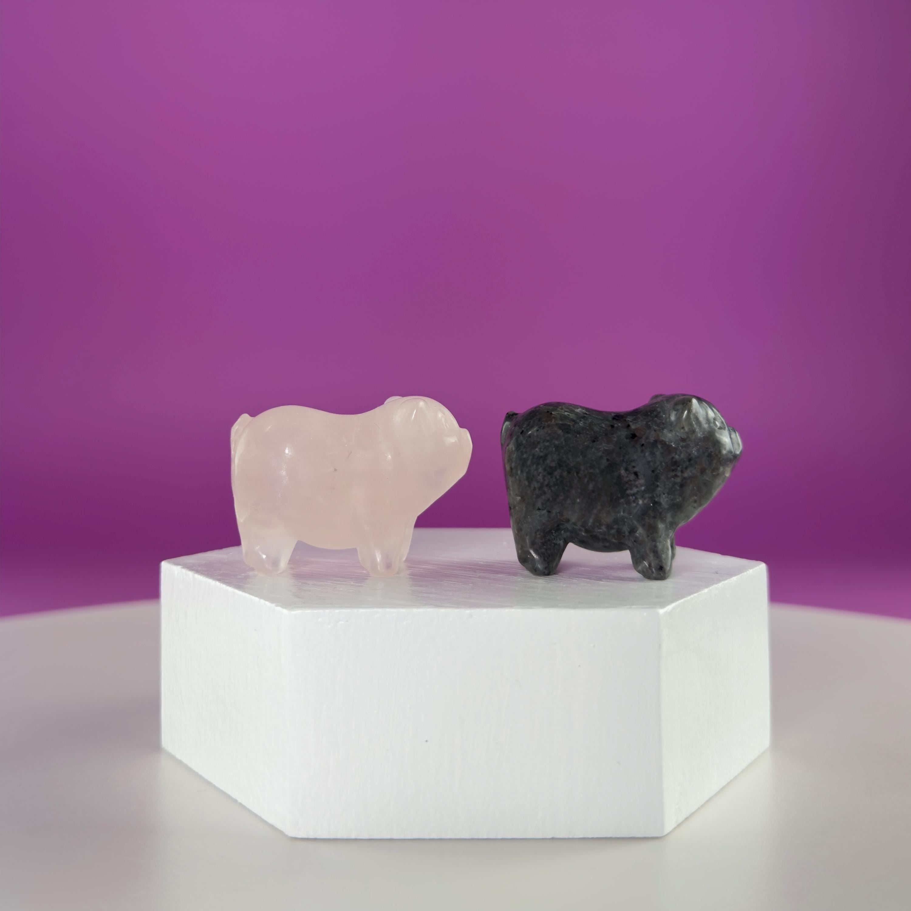 Mini Crystal Pig Carving – Gemstone Animal Figurine