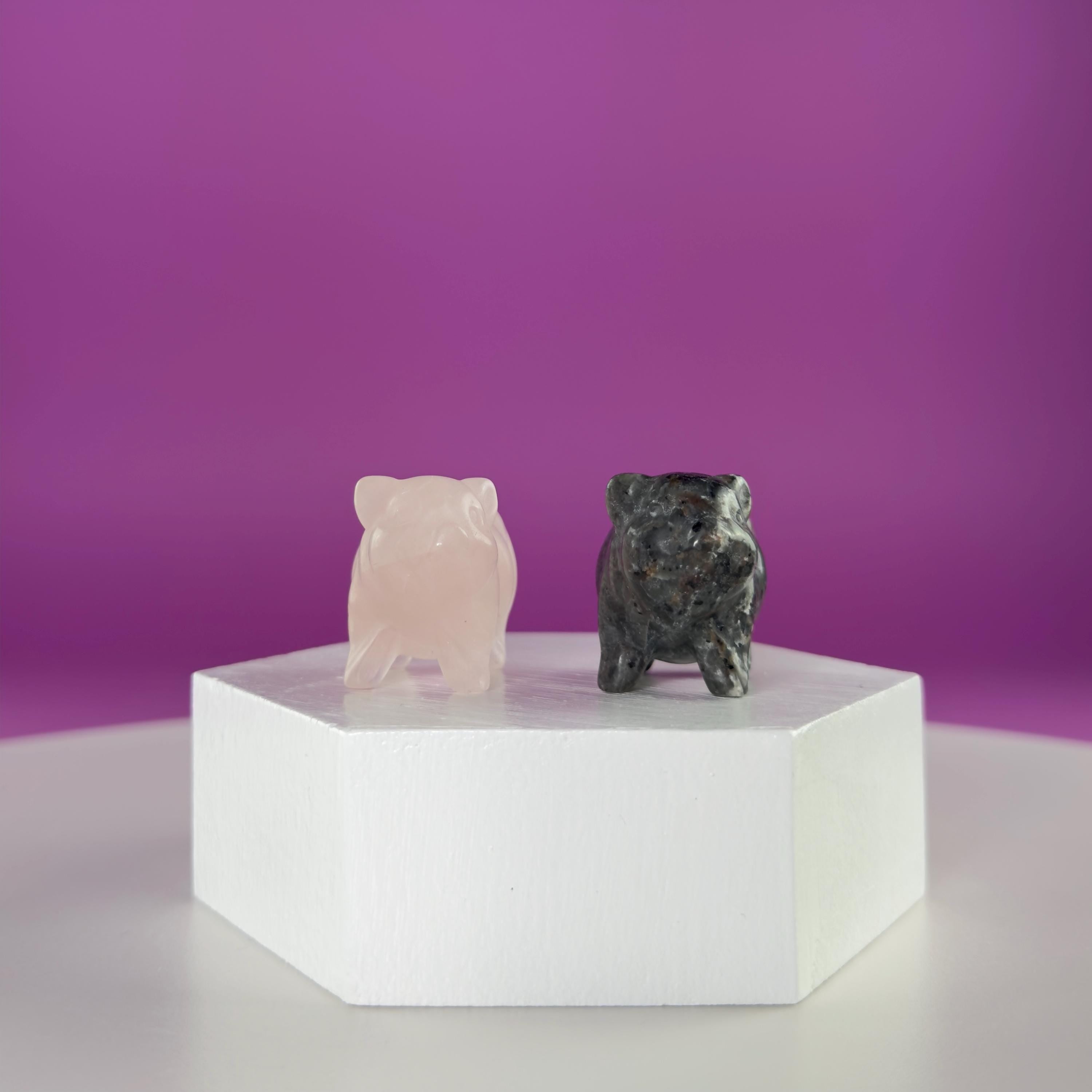 Mini Crystal Pig Carving – Gemstone Animal Figurine