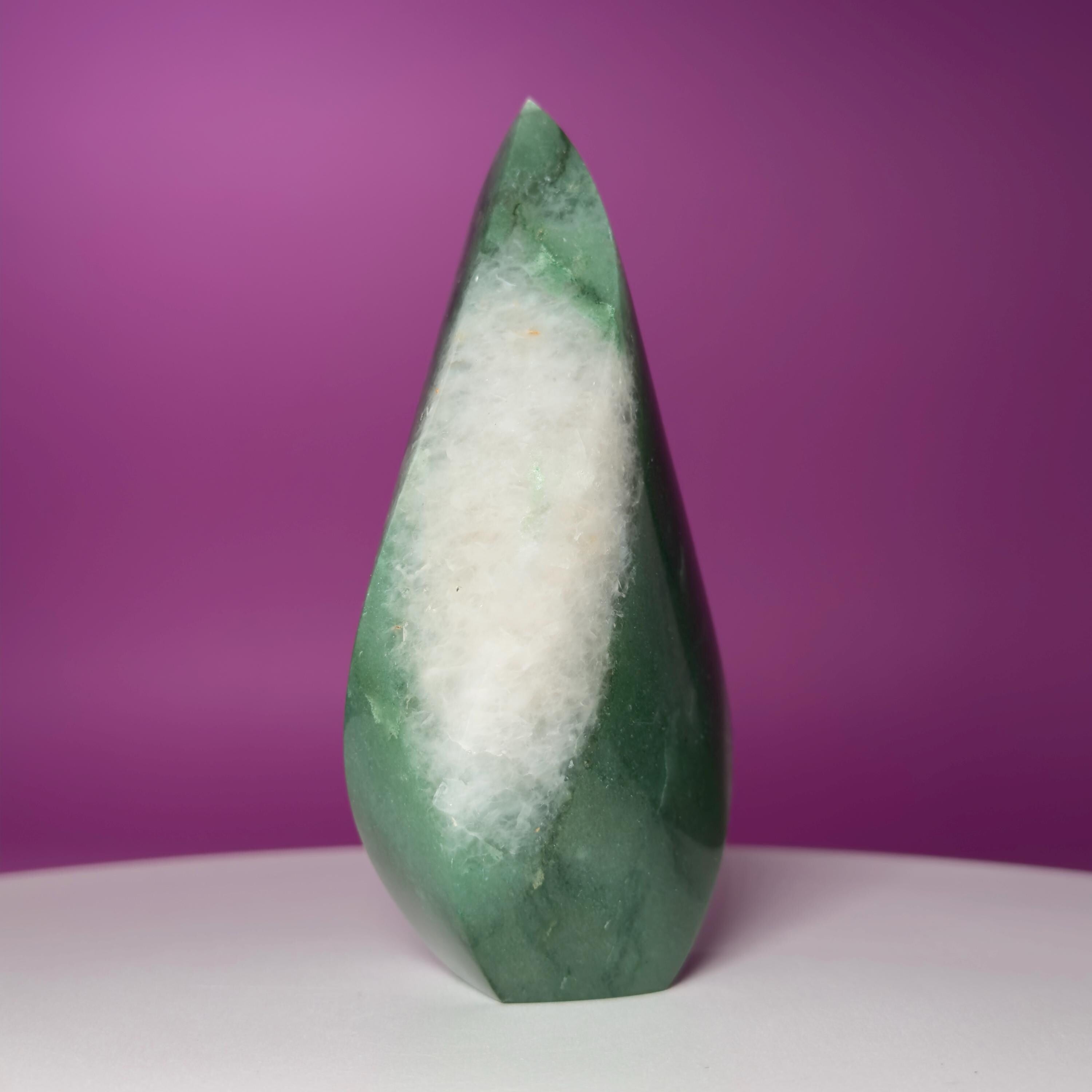 Brazilian Green Aventurine Flame – Prosperity Luck Crystal Display