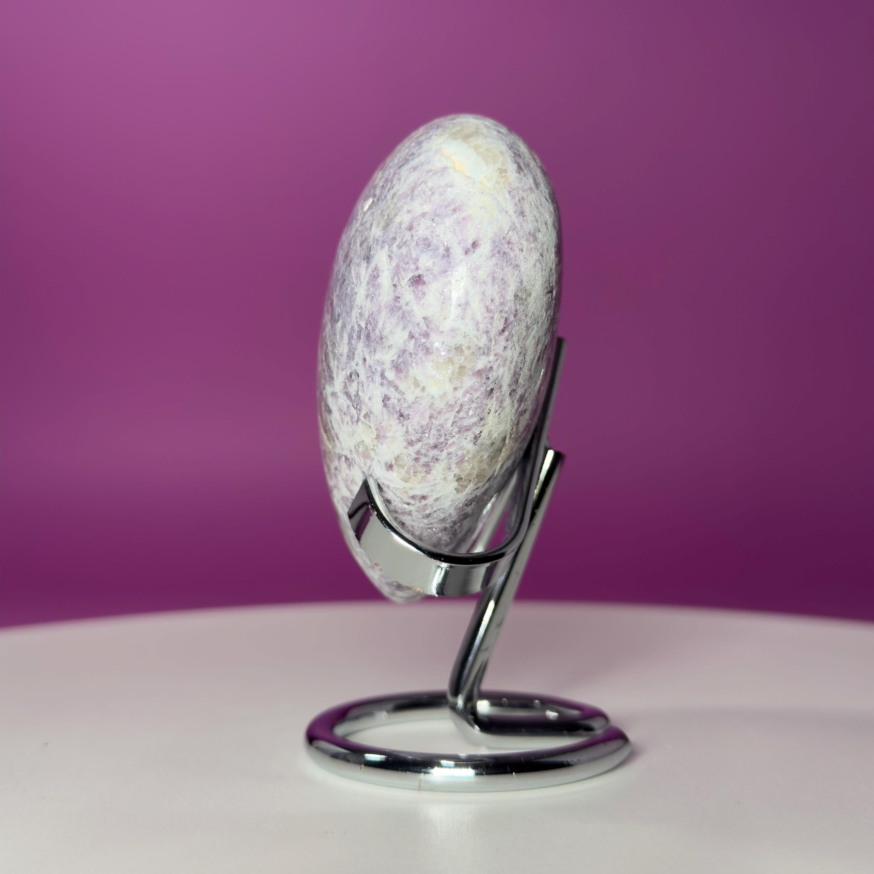 Lepidolite Crystal Heart with Smoky Quartz – Calming Healing Stone Display 300g