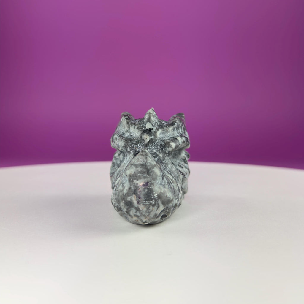 Yooperlite Dragon Skull Carving 138g | UV Reactive Crystal Skull | Fluorescent Stone