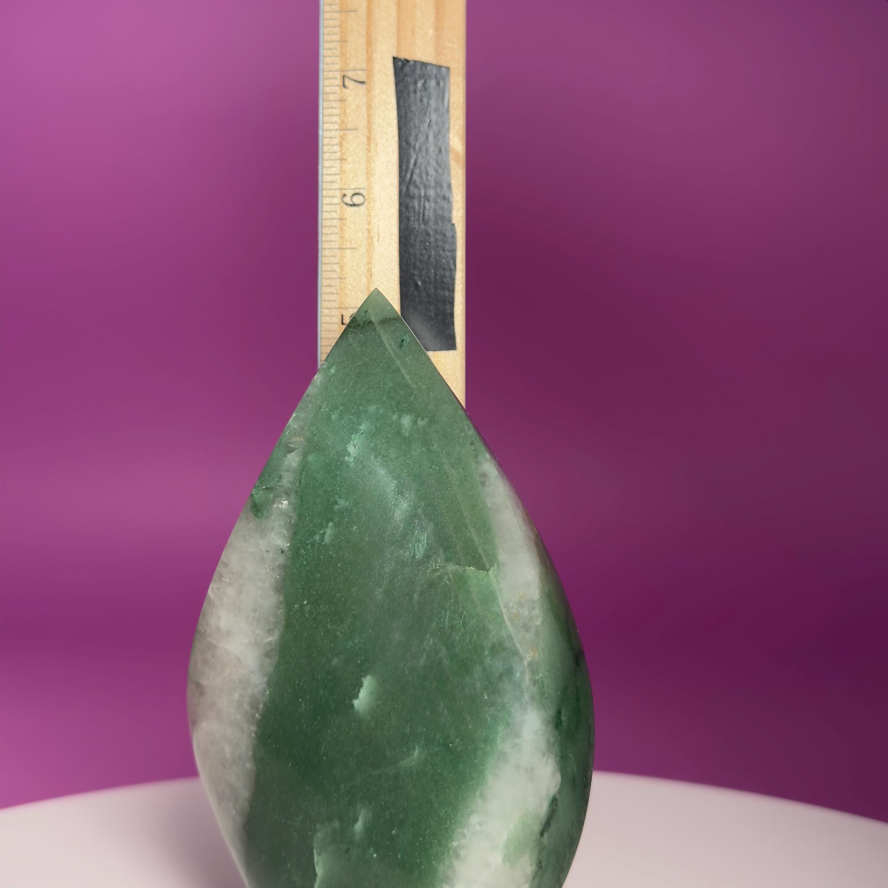 Brazilian Green Aventurine Flame – Prosperity Luck Crystal Display