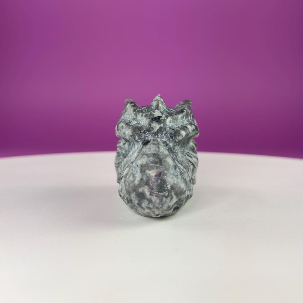 Yooperlite Dragon Skull Carving 138g | UV Reactive Crystal Skull | Fluorescent Stone