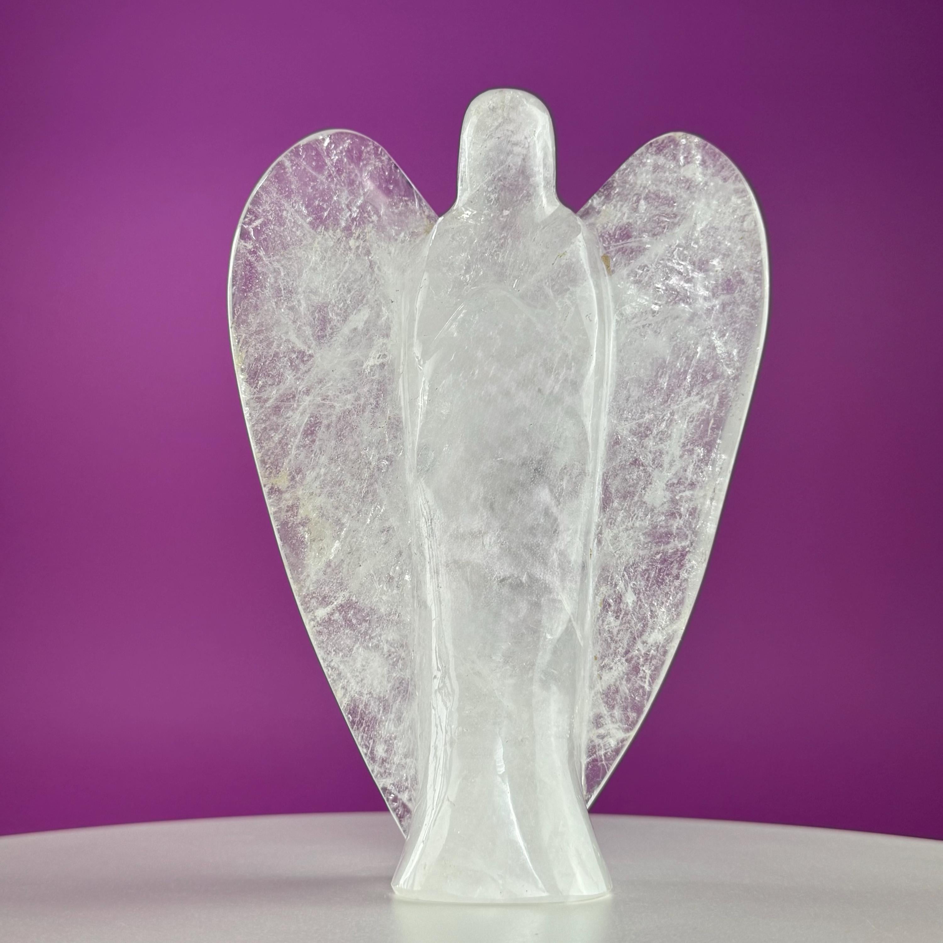 Quartz Angel Carving – 1030g Clear Quartz Guardian Angel Statue
