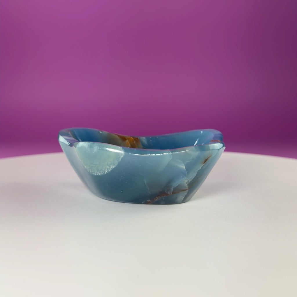 Blue Onyx Bowl – Crystal Dish for Jewelry, Energy Work & Décor