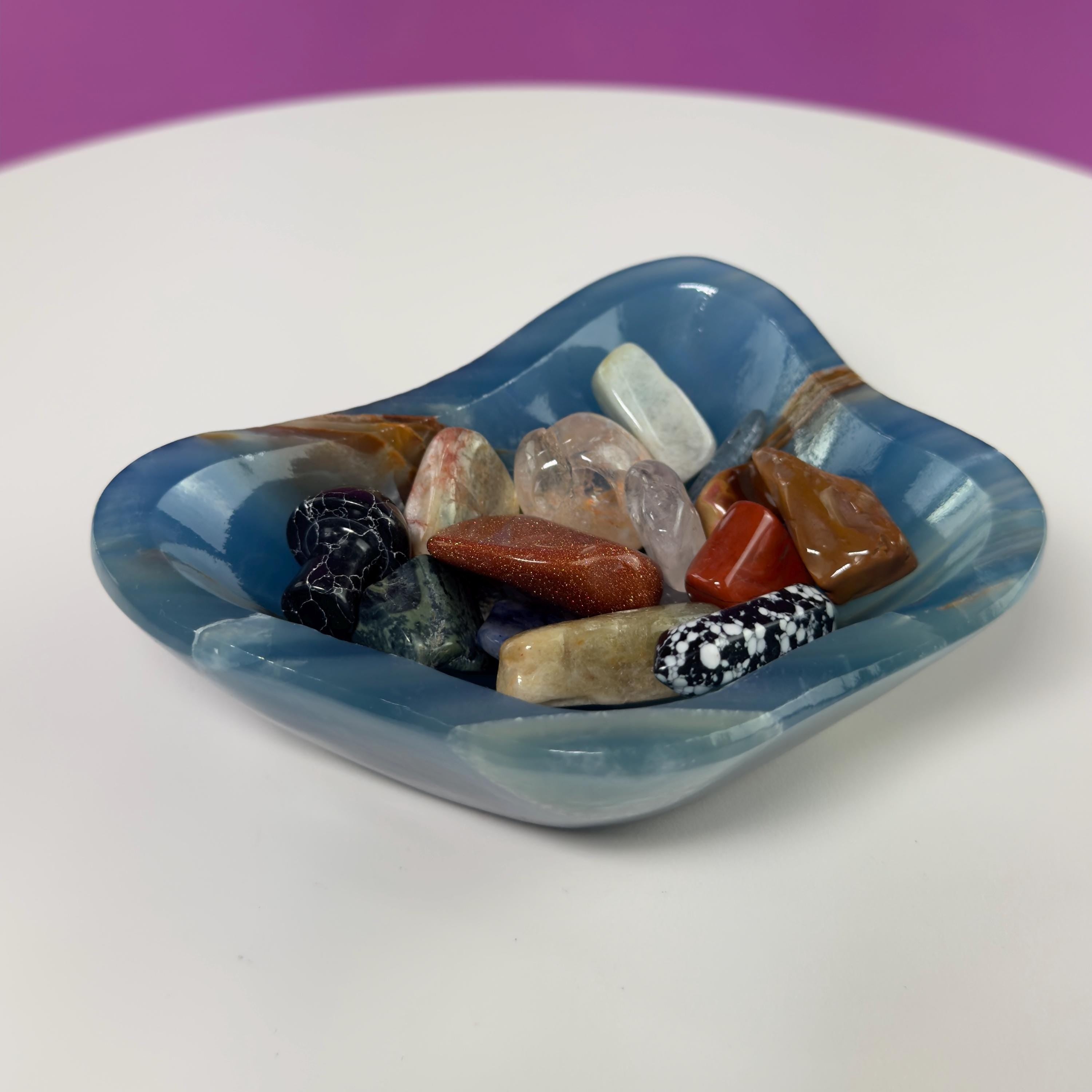 Blue Onyx Bowl – Crystal Dish for Jewelry, Energy Work & Décor