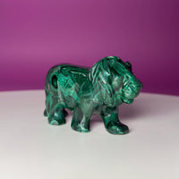 Malachite Lion Carving – 164g Hand Carved Crystal for Strength & Protection