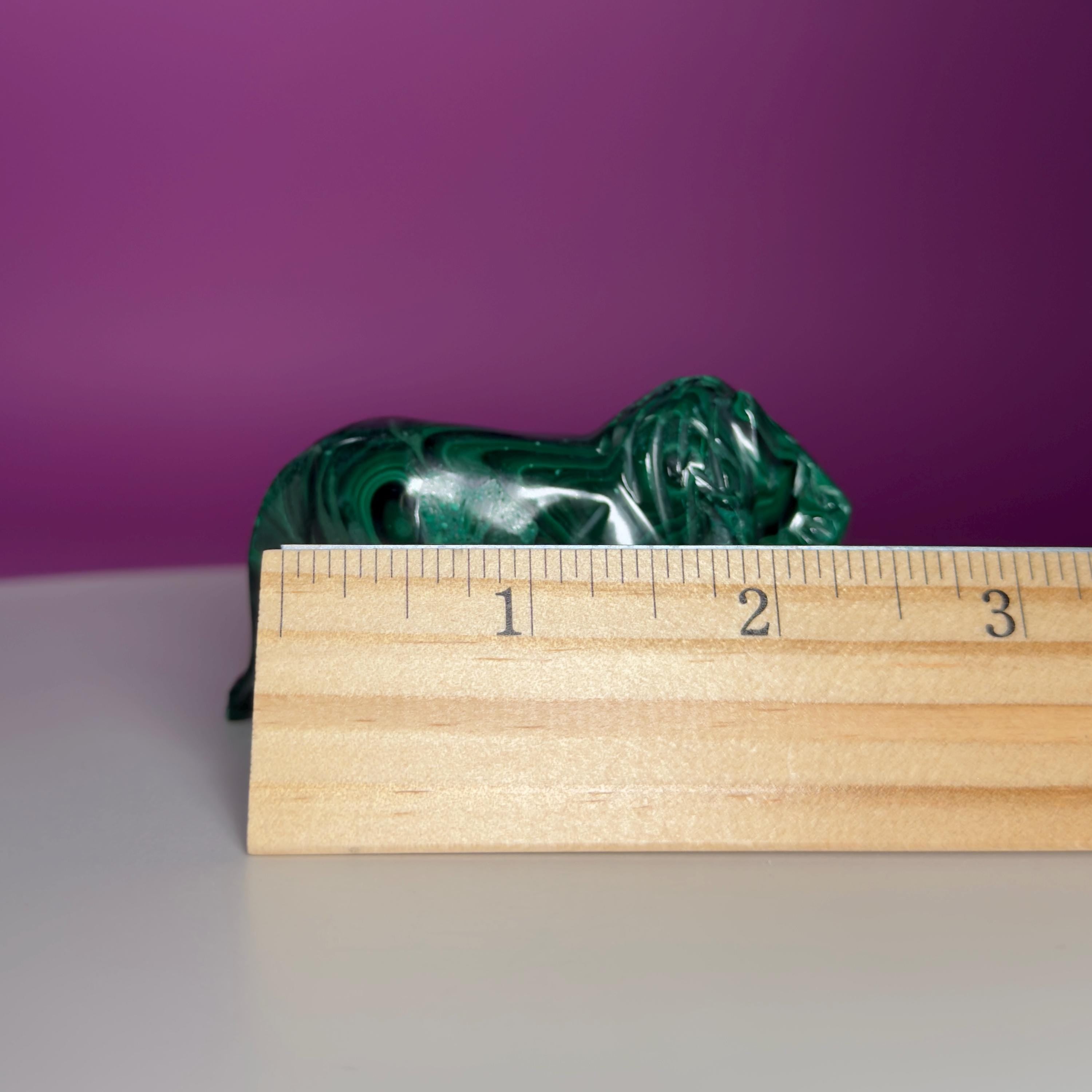 Malachite Lion Carving – 164g Hand Carved Crystal for Strength & Protection