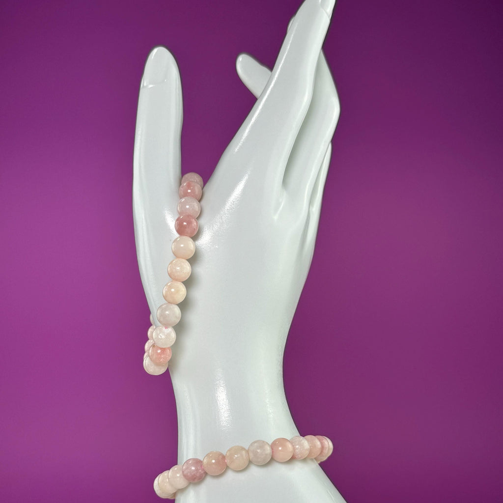 Pink Opal Beaded Bracelet – 8mm Natural Crystal Bracelet for Calm & Emotional Balance