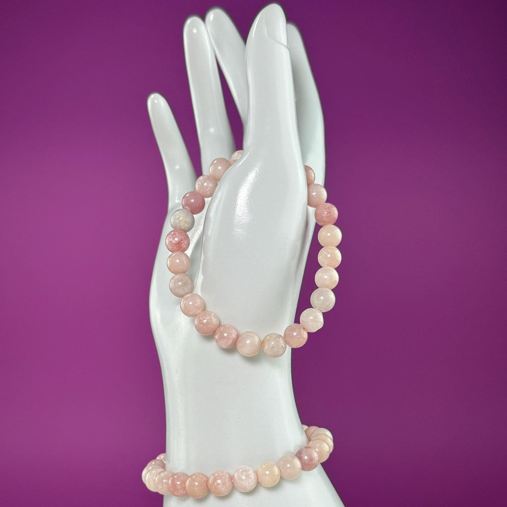 Pink Opal Beaded Bracelet – 8mm Natural Crystal Bracelet for Calm & Emotional Balance