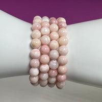 Pink Opal Beaded Bracelet – 8mm Natural Crystal Bracelet for Calm & Emotional Balance