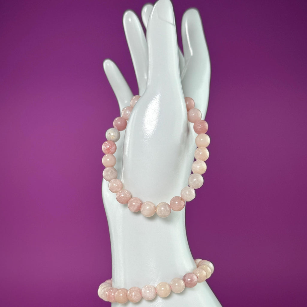 Pink Opal Beaded Bracelet – 8mm Natural Crystal Bracelet for Calm & Emotional Balance