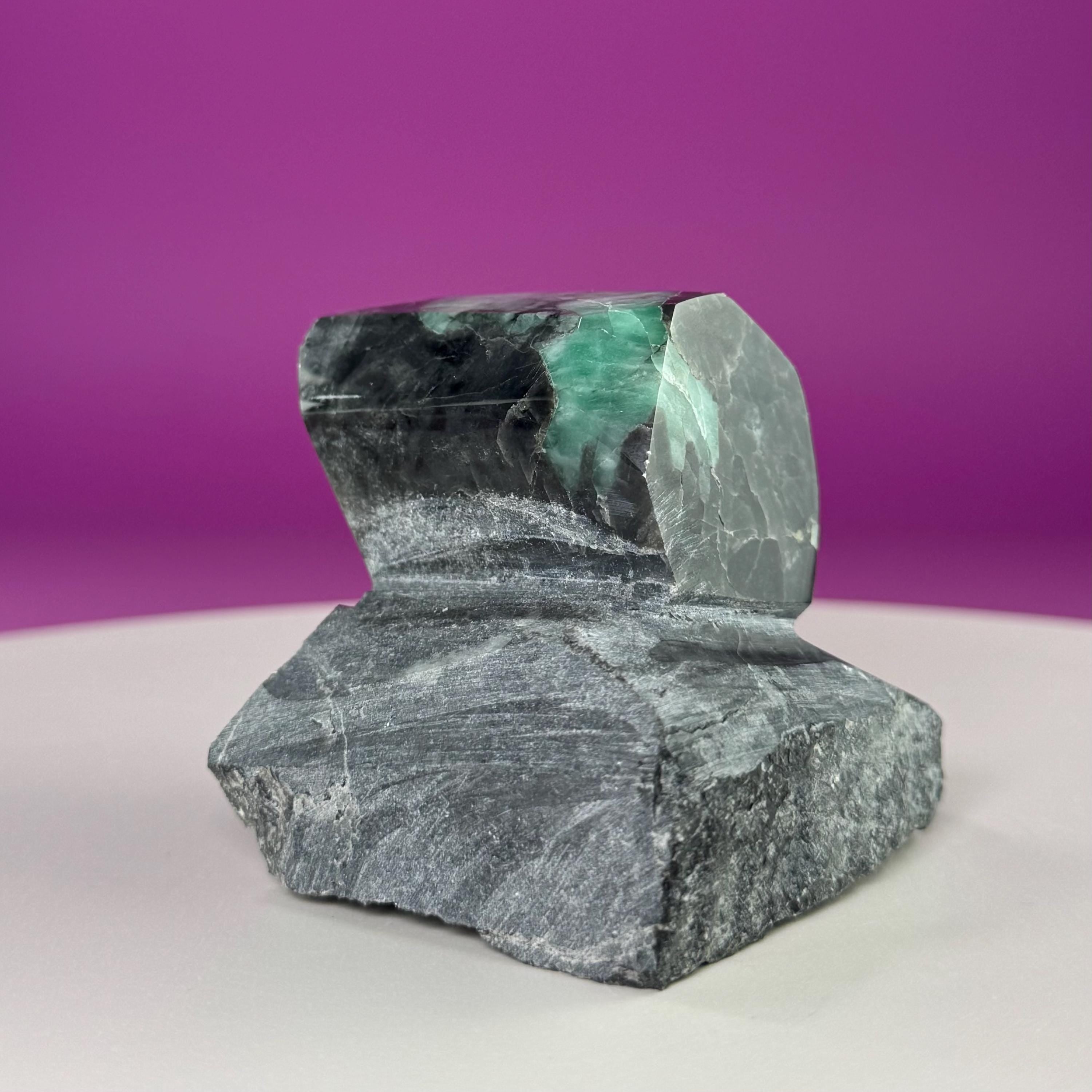 Emerald Beryl Specimen Brazil | Natural Green Crystal Display Stone (360g)