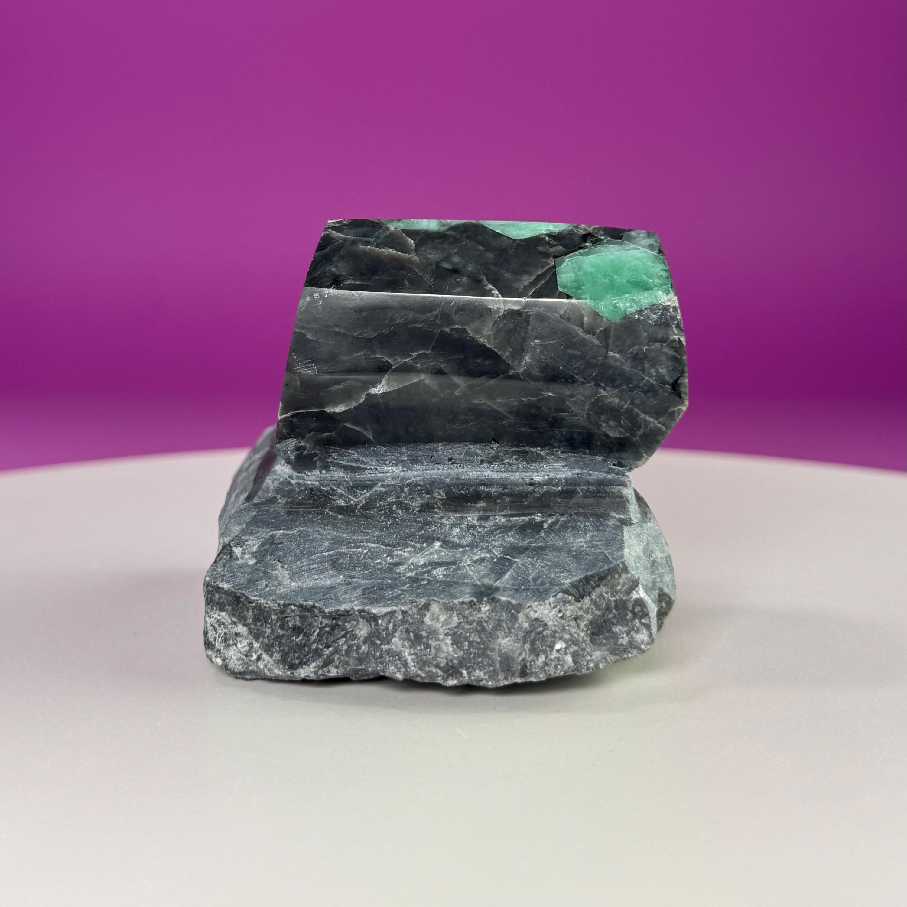 Emerald Beryl Specimen Brazil | Natural Green Crystal Display Stone (360g)