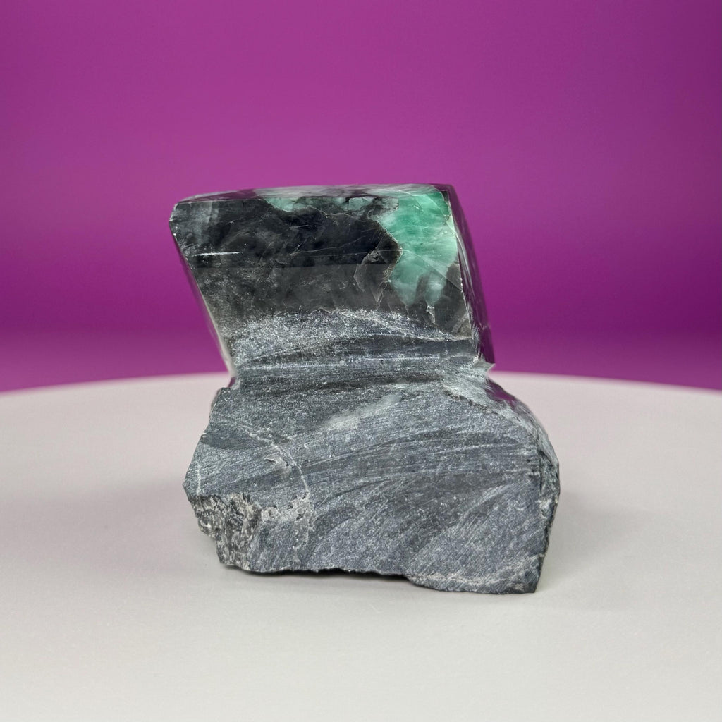Emerald Beryl Specimen Brazil | Natural Green Crystal Display Stone (360g)