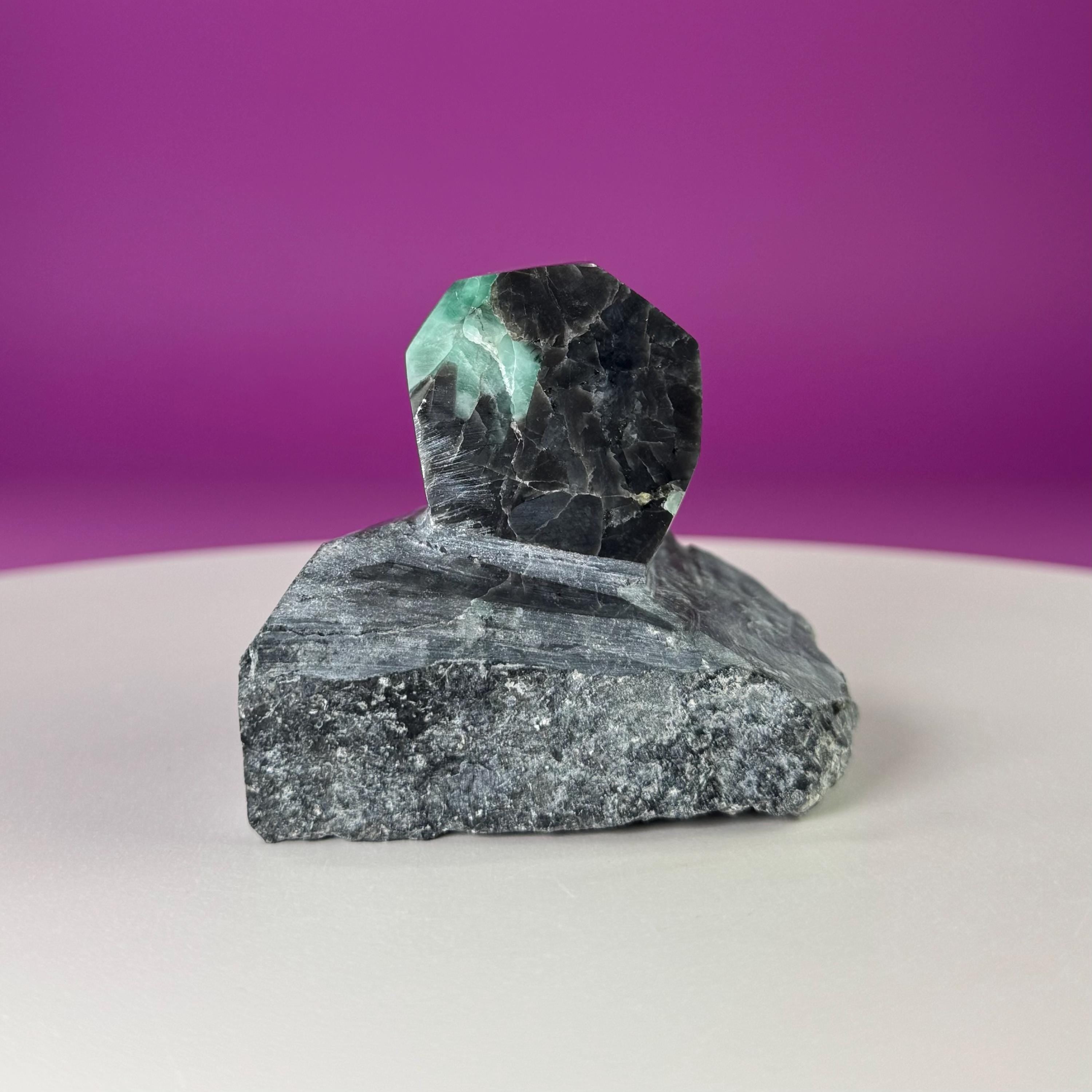 Emerald Beryl Specimen Brazil | Natural Green Crystal Display Stone (360g)