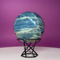 Blue Onyx Sphere with Stand – 596g Banded Crystal for Calm & Balance