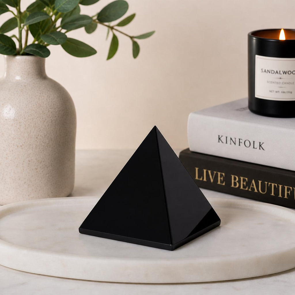 Black Obsidian Pyramid from Mexico – Protection & Grounding Crystal