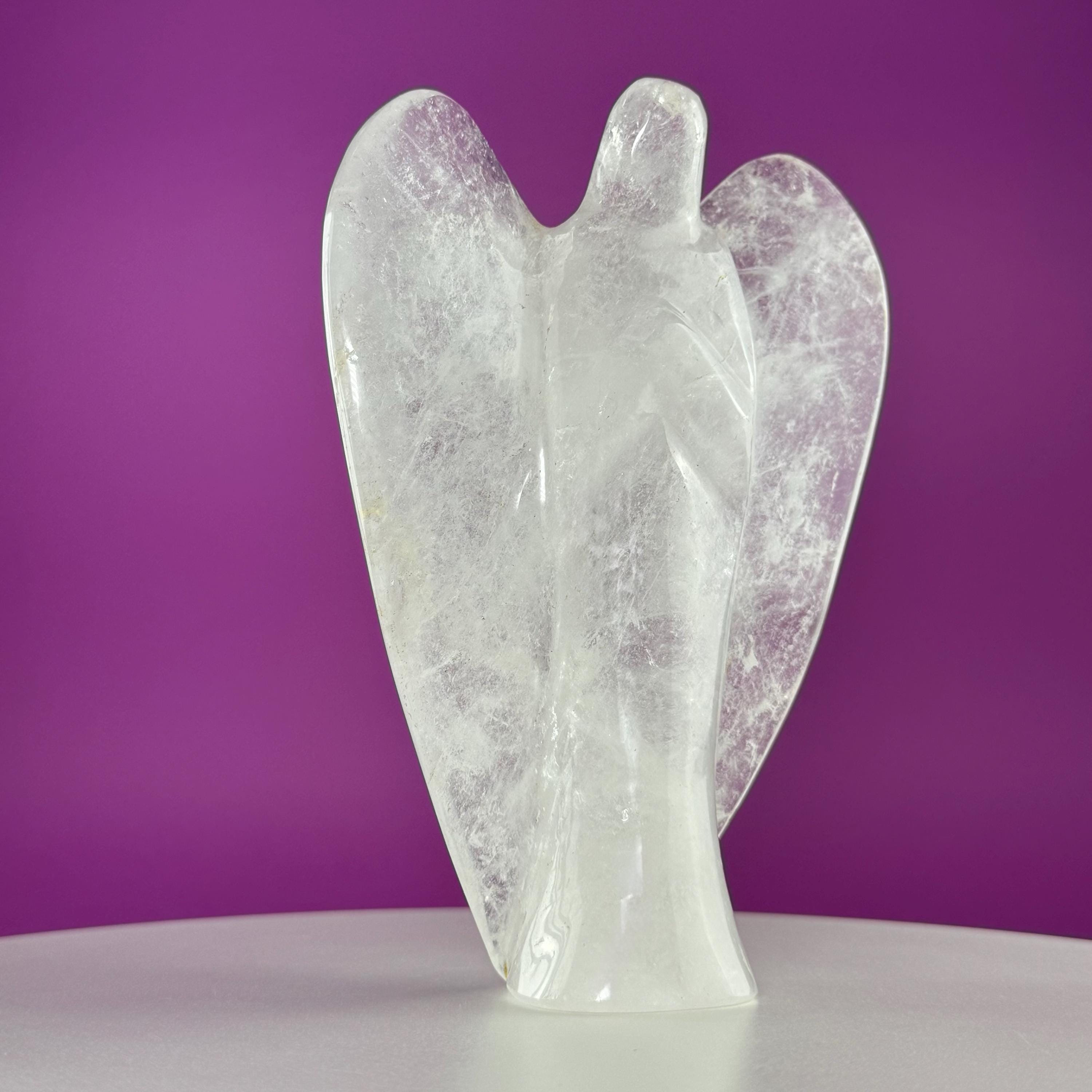 Quartz Angel Carving – 1030g Clear Quartz Guardian Angel Statue