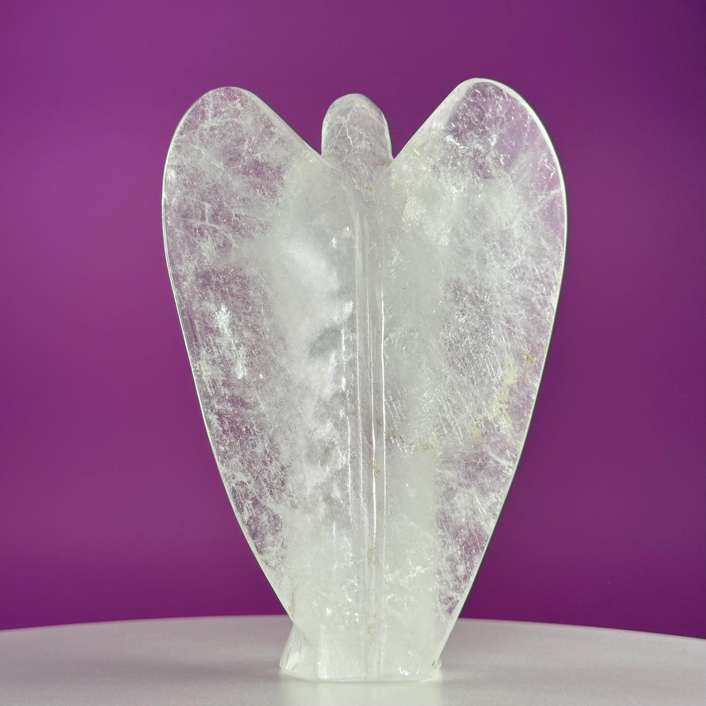 Quartz Angel Carving – 1030g Clear Quartz Guardian Angel Statue