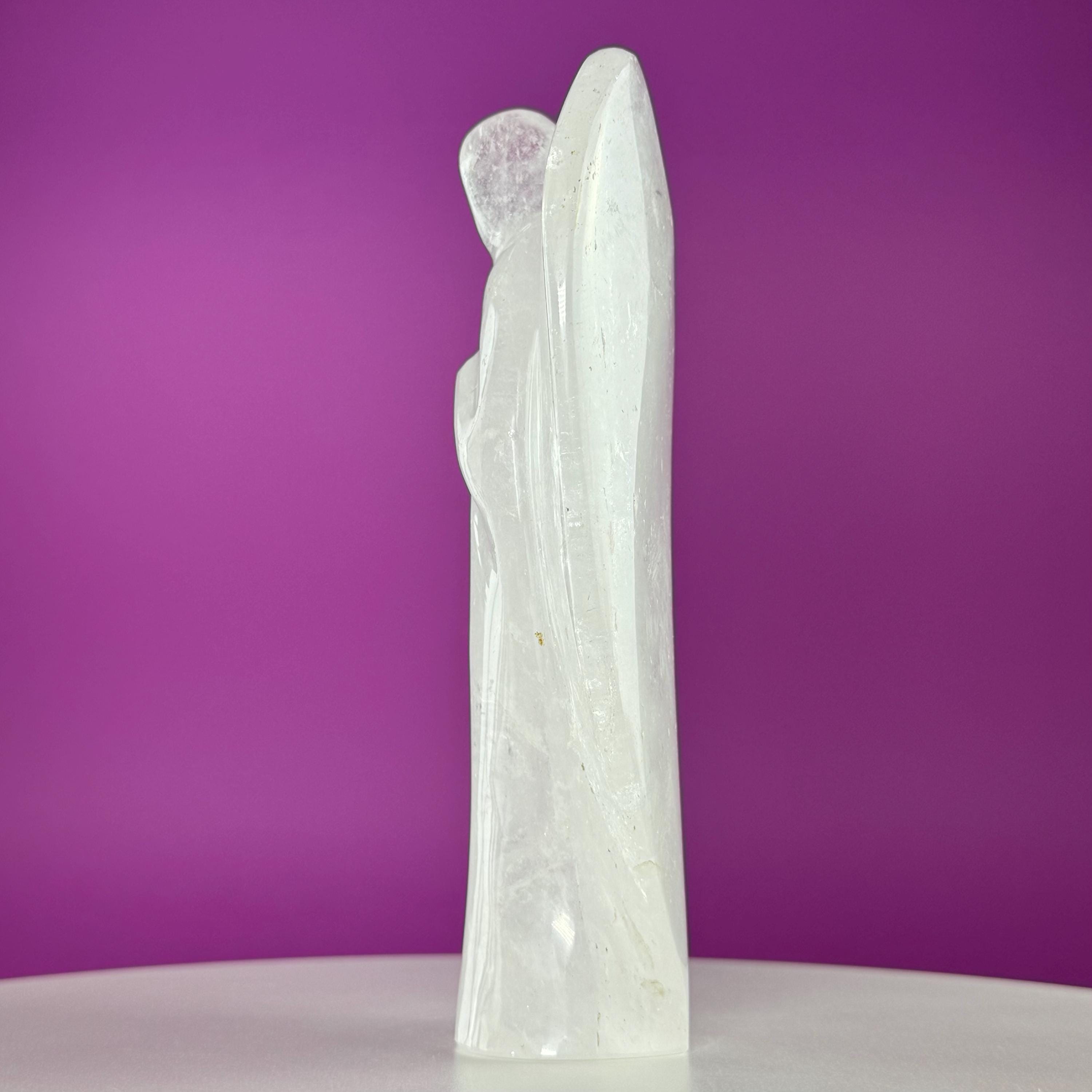 Quartz Angel Carving – 1030g Clear Quartz Guardian Angel Statue