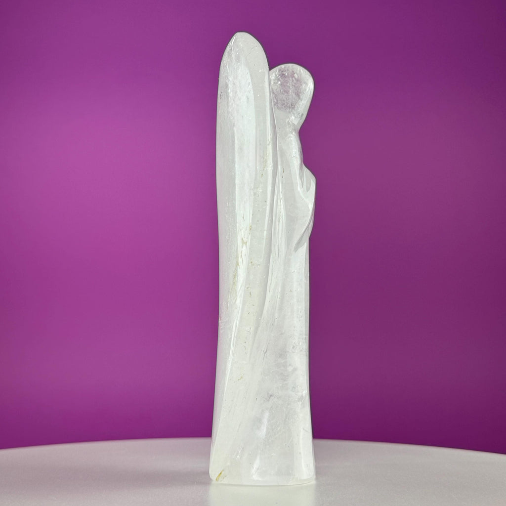 Quartz Angel Carving – 1030g Clear Quartz Guardian Angel Statue