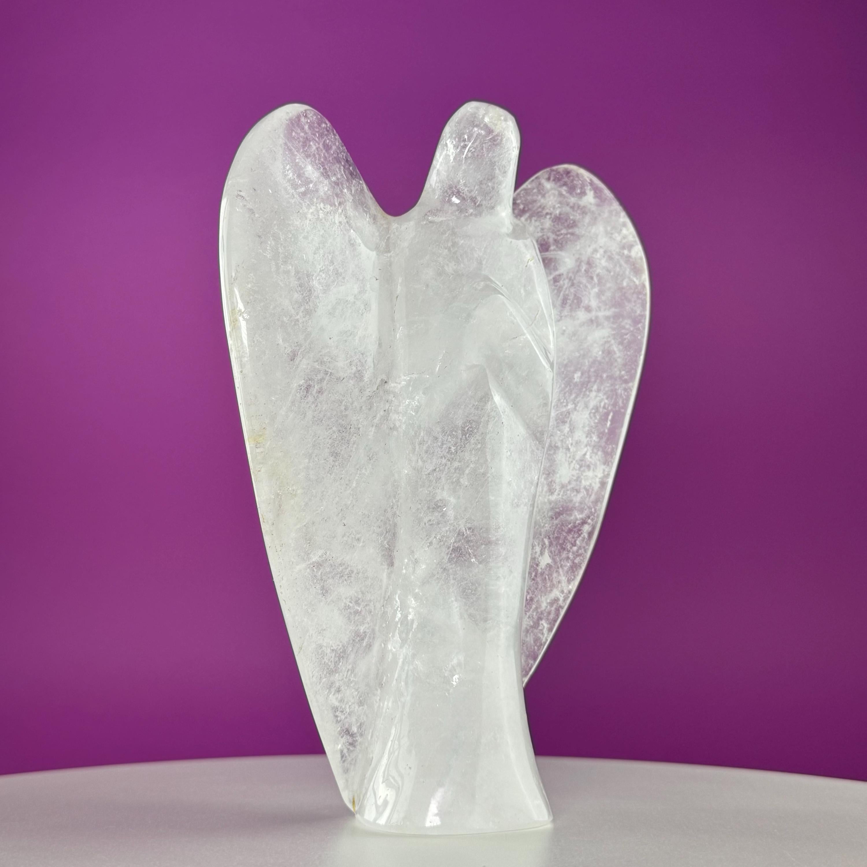 Quartz Angel Carving – 1030g Clear Quartz Guardian Angel Statue