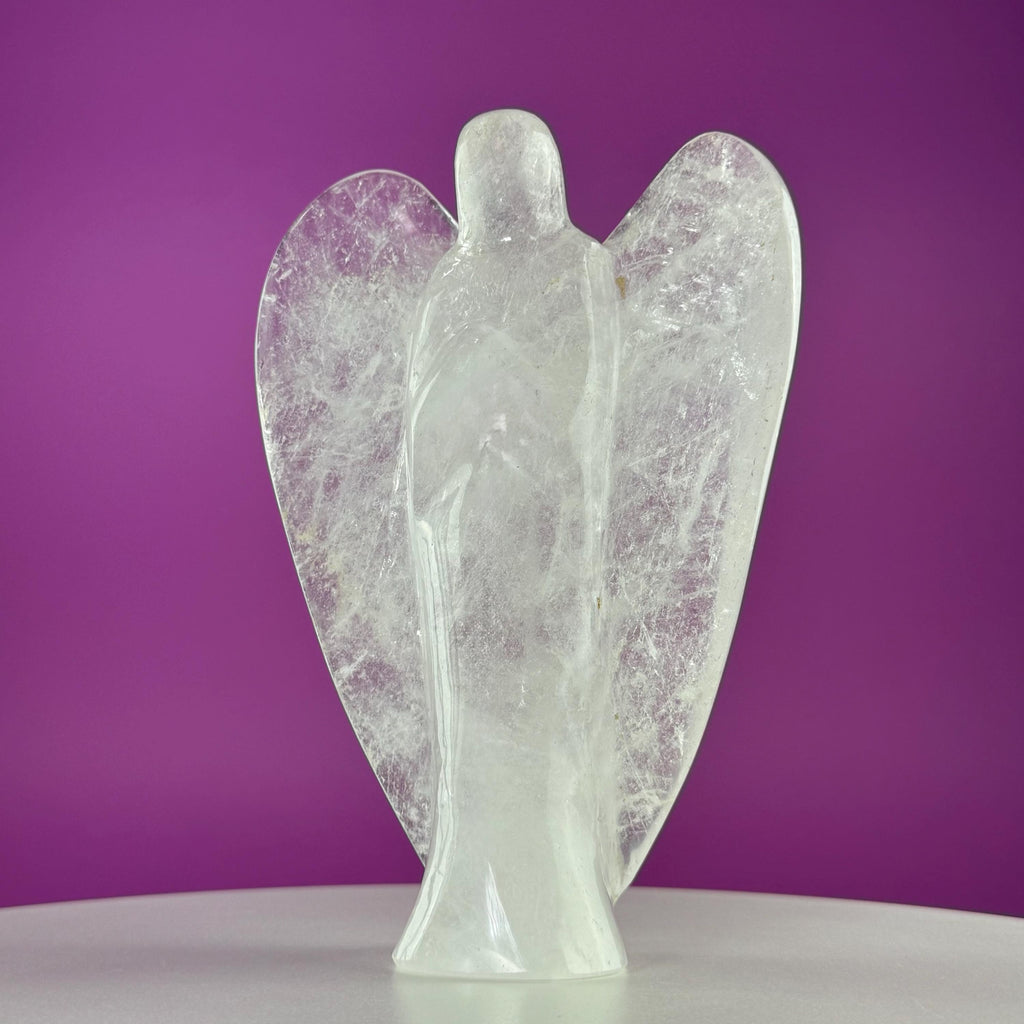 Quartz Angel Carving – 1030g Clear Quartz Guardian Angel Statue
