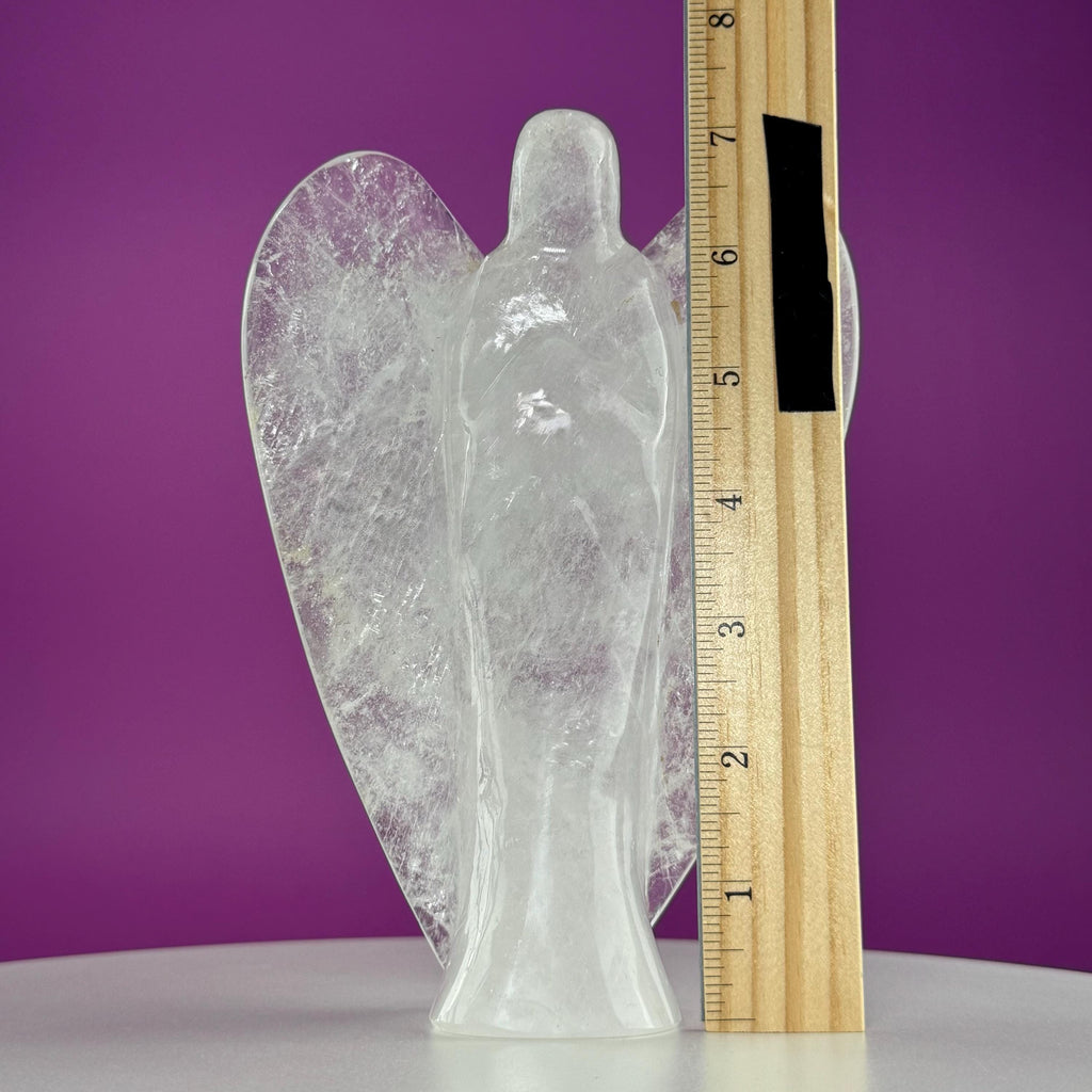 Quartz Angel Carving – 1030g Clear Quartz Guardian Angel Statue