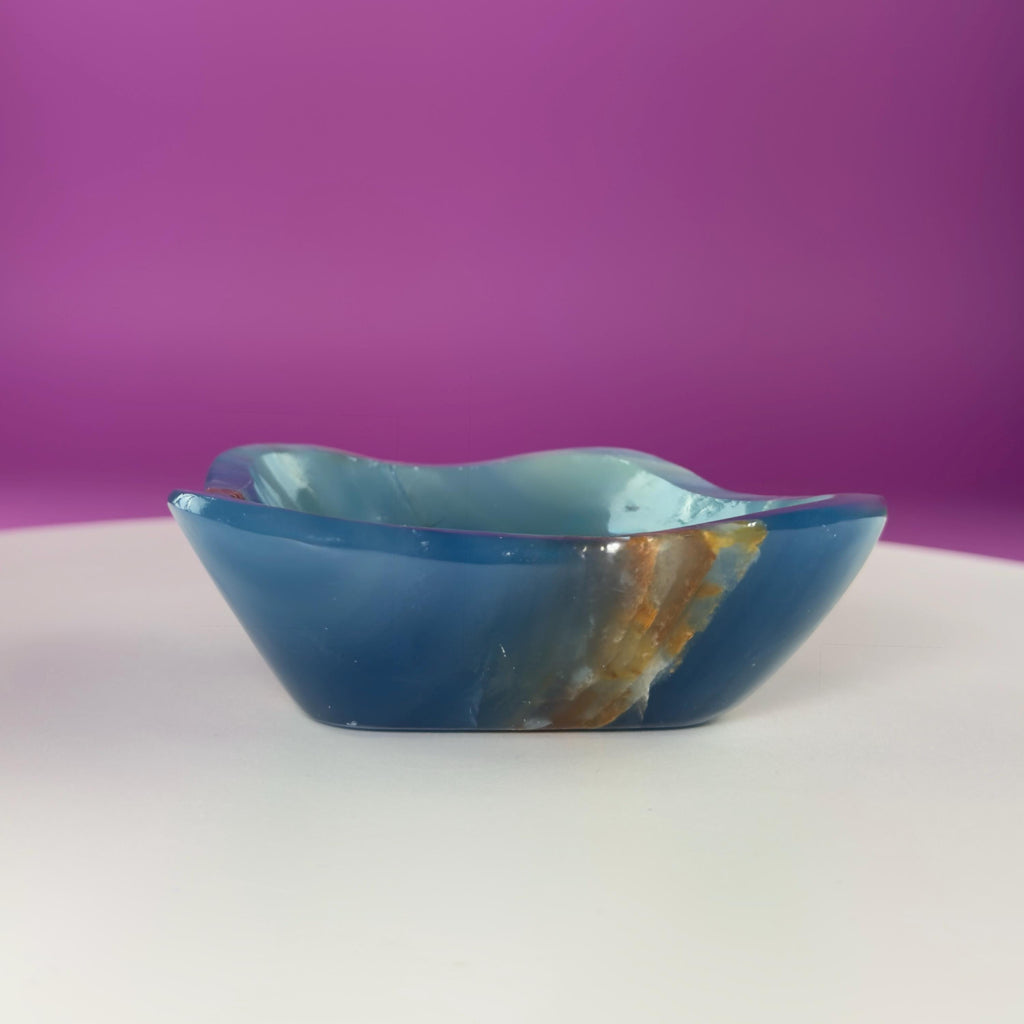 Blue Onyx Bowl – Crystal Dish for Jewelry, Energy Work & Décor