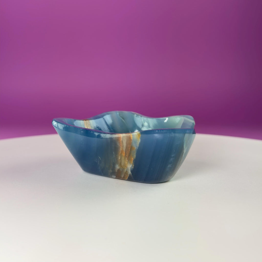 Blue Onyx Bowl – Crystal Dish for Jewelry, Energy Work & Décor