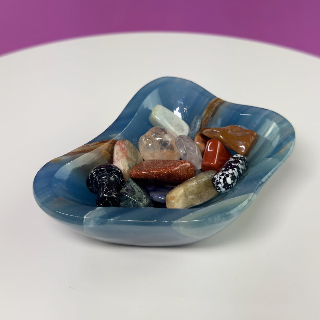 Blue Onyx Bowl – Crystal Dish for Jewelry, Energy Work & Décor