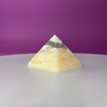 Zebra Calcite Pyramid from Mexico – UV Reactive Crystal Display