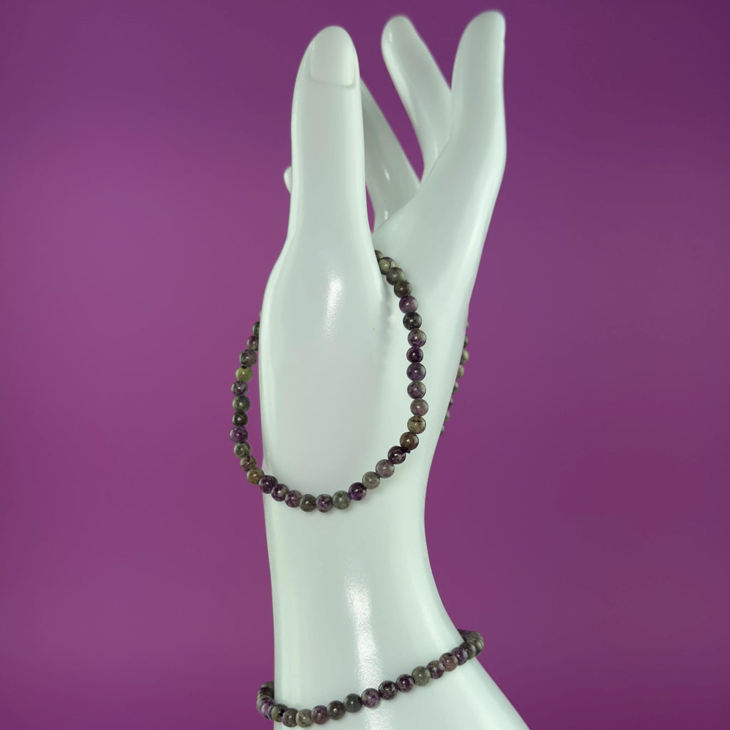 Atlantisite Bracelet 4mm Small Bead Stretch Bracelet | Serpentine Stichtite Crystal