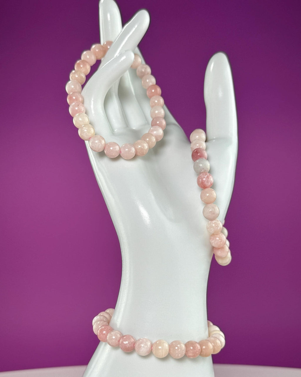 Pink Opal Beaded Bracelet – 8mm Natural Crystal Bracelet for Calm & Emotional Balance