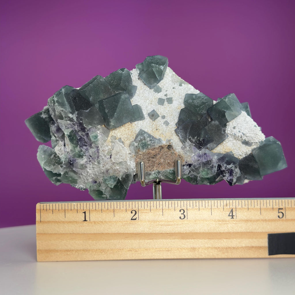 Blue Green Fluorite Specimen from Huanggangliang Mine | Inner Mongolia Crystal Display with Stand