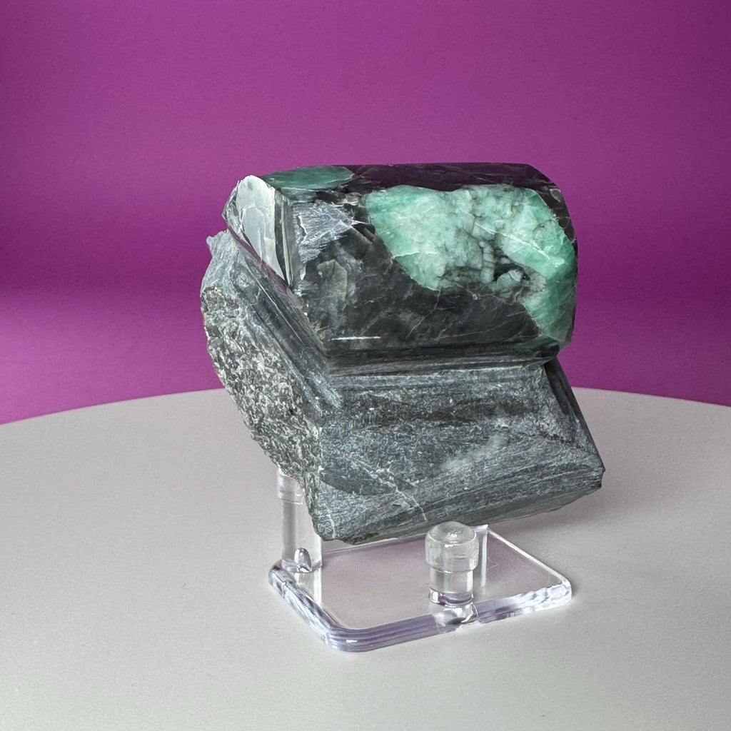 Emerald Beryl Specimen Brazil | Natural Green Crystal Display Stone (360g)