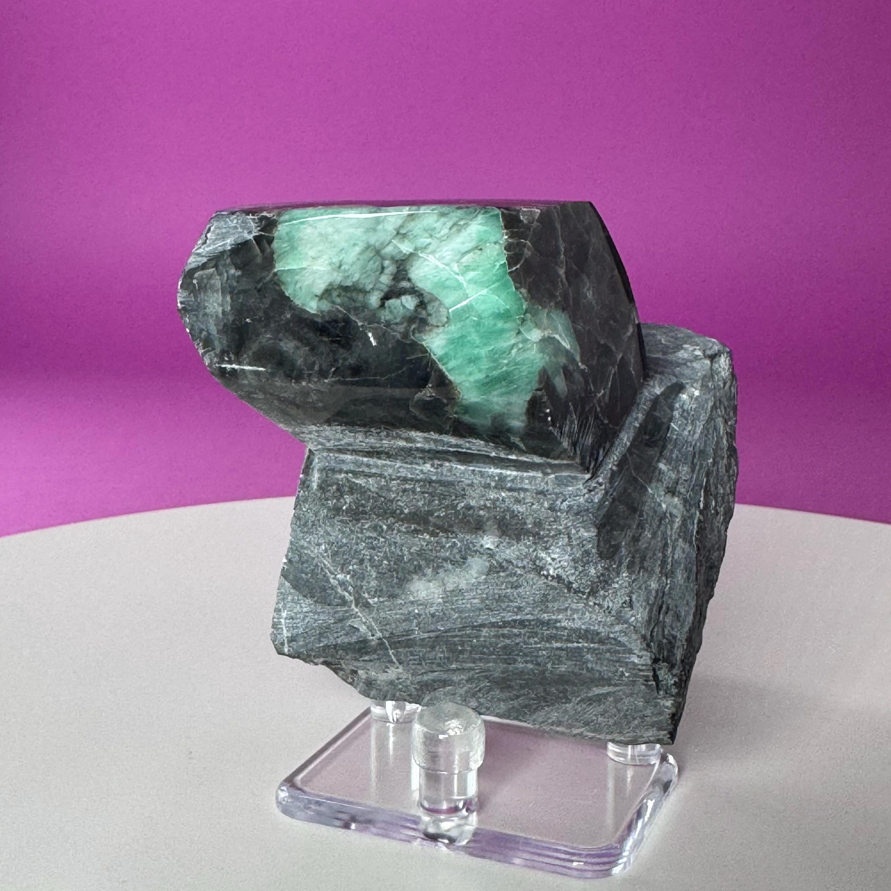 Emerald Beryl Specimen Brazil | Natural Green Crystal Display Stone (360g)