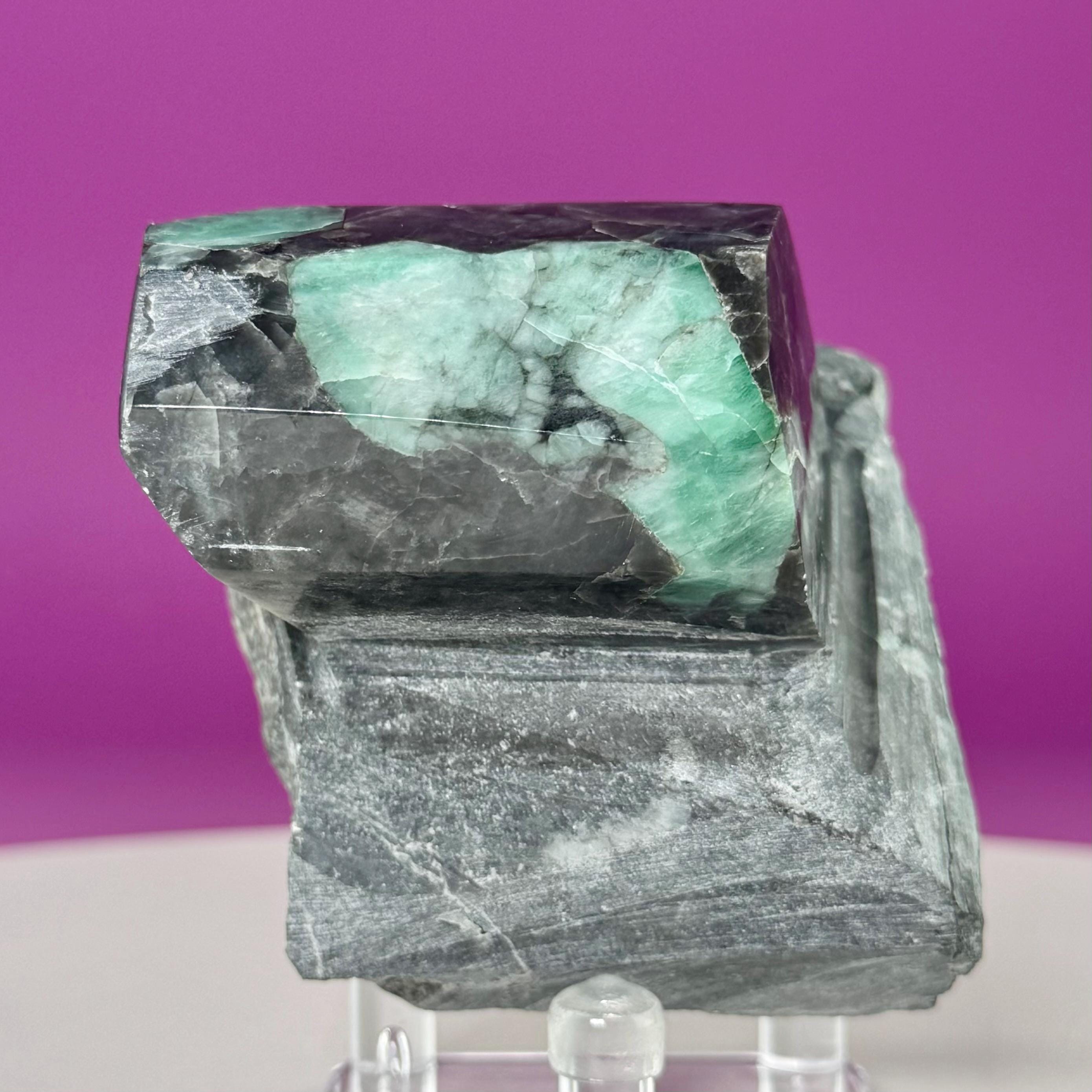 Emerald Beryl Specimen Brazil | Natural Green Crystal Display Stone (360g)