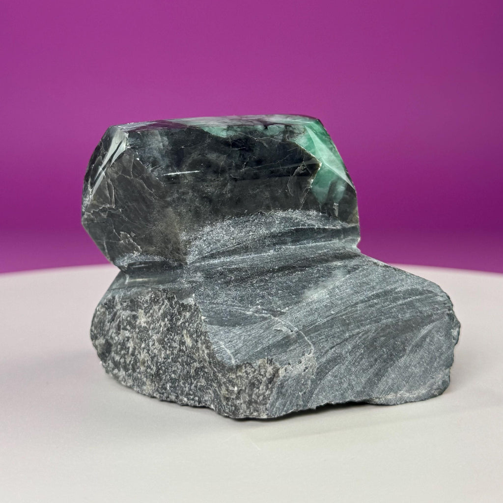 Emerald Beryl Specimen Brazil | Natural Green Crystal Display Stone (360g)