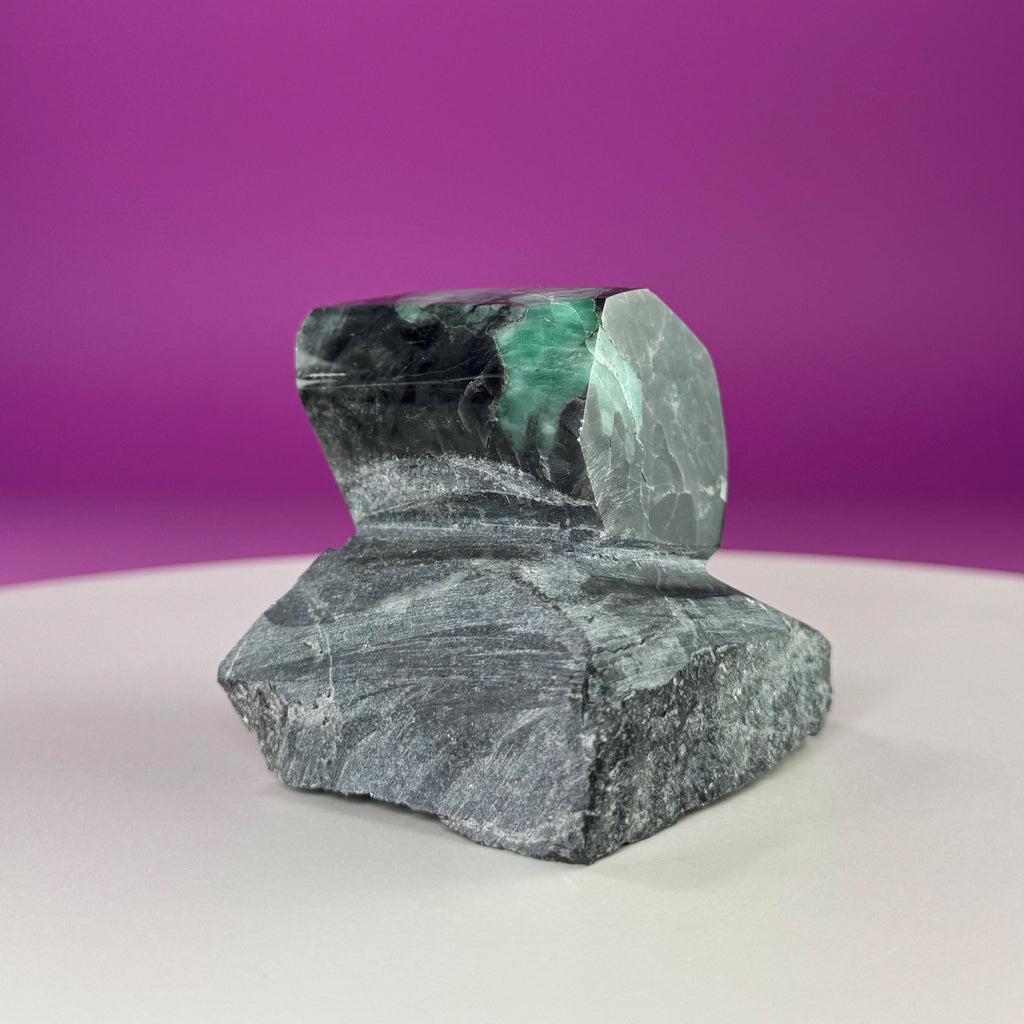 Emerald Beryl Specimen Brazil | Natural Green Crystal Display Stone (360g)