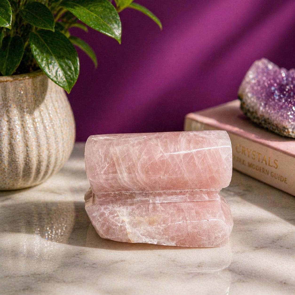Polished Rose Quartz Specimen – Natural Pink Crystal from Brazil